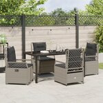 vidaXL Ensemble de Salle à Manger de Jardin 5 Pièces Gris Clair Rattan Poly