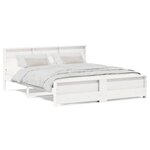 vidaXL Cadre de lit Blanc 180 x 200 cm Bois massif en pin
