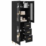 vidaXL Haut Armoire Chêne noir 69 5 x 34 x 180 cm Bois d'ingénierie