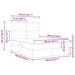 vidaXL Lit de Rangement Gris 140 x 190 cm Cuir synthétique