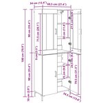 vidaXL Haut Armoire 2 Pièces Bois Ancien Bois d'ingénierie