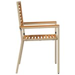 vidaXL Chaises empilables de jardin 4 Pièces Marron  Beige