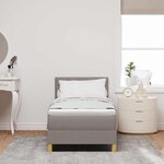 vidaXL Lit à Sommier avec Matelas Taupe 80x200 cm Tissu
