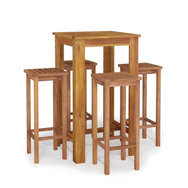 vidaXL Ensemble de bar de jardin 5 Pièces bois d'acacia solide