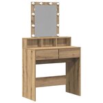 vidaXL Coiffeuse chêne artisanal 80 x 41 x 144 5 cm Bois d'ingénierie