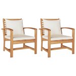 vidaXL Chaise avec coussin 2 Pièces Marron et Crème 65 x 60 x 76 5 cm