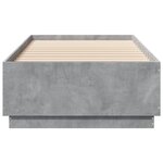 vidaXL Cadre de lit avec lumières LED gris béton 100x200 cm