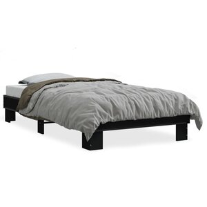 vidaXL Cadre de lit sans matelas noir 75x190 cm
