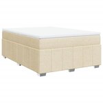 vidaXL Sommier à lattes de lit avec matelas Crème 160x200 cm Tissu