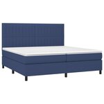 vidaXL Sommier à lattes de lit avec matelas Bleu 200x200 cm Tissu