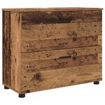 vidaXL Ensemble de mobilier de salle de bain 5 Pièces Bois Ancien