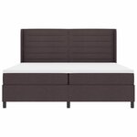 vidaXL Lit à ressort LED avec matelas Marron foncé 200 x 200 cm tissu