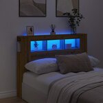 vidaXL Tête de lit à LED chêne artisanal 140x18 5x103 5 cm