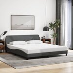 vidaXL Cadre de lit sans matelas gris foncé 160x200 cm tissu
