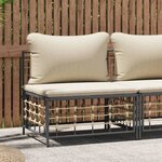 vidaXL Canapé central de jardin avec coussin beige résine tressée