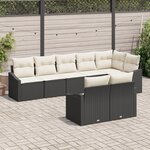 vidaXL Ensemble de jardin 8 pièces avec coussins en rotin noir
