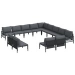 vidaXL Ensemble de canapé de jardin 13 Pièces Anthracite Acier
