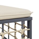 vidaXL Tabouret de jardin avec coussin beige résine tressée
