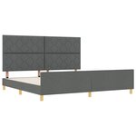 vidaXL Cadre de lit avec tête de lit Gris foncé 200 x 200 cm tissu