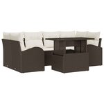 vidaXL Ensemble de canapé de jardin 7 Pièces Marron Poly rotin