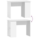 Bureau table poste de travail meuble d'ordinateur informatique étude 100 x 55 x 75 cm bois d'ingénierie blanc 02_0023501