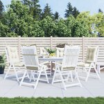 vidaXL Coussins de chaise à dossier haut lot de 6 crème mélangé tissu