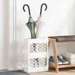 vidaXL Porte-parapluie avec stockage Blanc 28 x 12 x 41 cm Métal