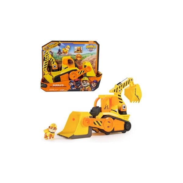 Spin Master 6068074 - Rubble & Crew - Grand bulldozer avec effets sonores et lumineux et figurine Rubble