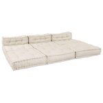 vidaXL Unité de canapé modulaire 4 Pièces Crème Tissu