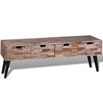 vidaXL Table console TV avec 4 tiroirs Bois de teck recyclé