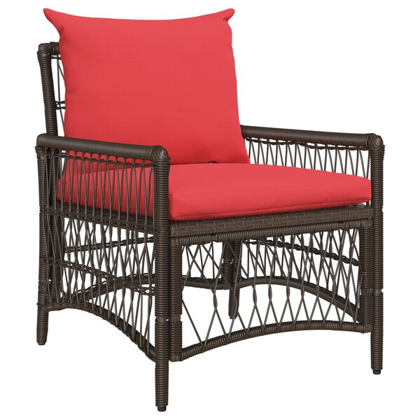 vidaXL Chaise de jardin avec coussins marron 60x70x78 cm Rotin synthétique