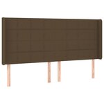 vidaXL Tête de lit avec oreilles Marron foncé 163x16x118/128 cm Tissu
