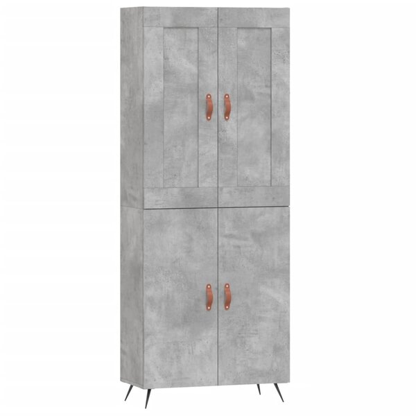 vidaXL Buffet haut Gris béton 69 5x34x180 cm Bois d'ingénierie