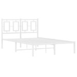 vidaXL Cadre de lit métal avec tête de lit blanc 120x190 cm