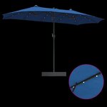 vidaXL Parasol de jardin Bleu 385 x 209 x 244 cm tissu