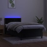 vidaXL Sommier à lattes de lit avec matelas LED Noir 90x200 cm Velours