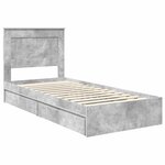 vidaXL Lit de Rangement Gris béton 90 x 200 cm Bois d'ingénierie