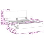 vidaXL Lit de Rangement Chêne brun 200 x 200 cm Bois d'ingénierie