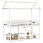 vidaXL Lit superposé avec échelle et toit sans matelas blanc 90x190 cm