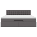 vidaXL Lit ottoman avec matelas & LED Gris 180x200cm similicuir