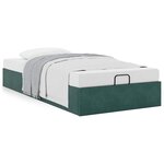 vidaXL Cadre de lit ottoman sans matelas vert foncé 100x200 cm velours