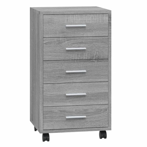 vidaXL Armoire à tiroirs avec roulettes Sonoma gris Bois d'ingénierie