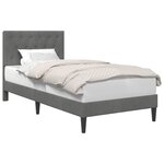 vidaXL Cadre de lit avec tête de lit Gris foncé 90 x 200 cm Velours