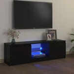 vidaXL Meuble TV avec lumières LED Noir 120x30x36 cm