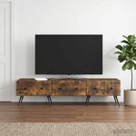 vidaXL Meuble TV Chêne fumé 147 x 34 5 x 30 cm Bois d'ingénierie