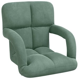 vidaXL Fauteuil de sol ajustable Vert Mer Velours