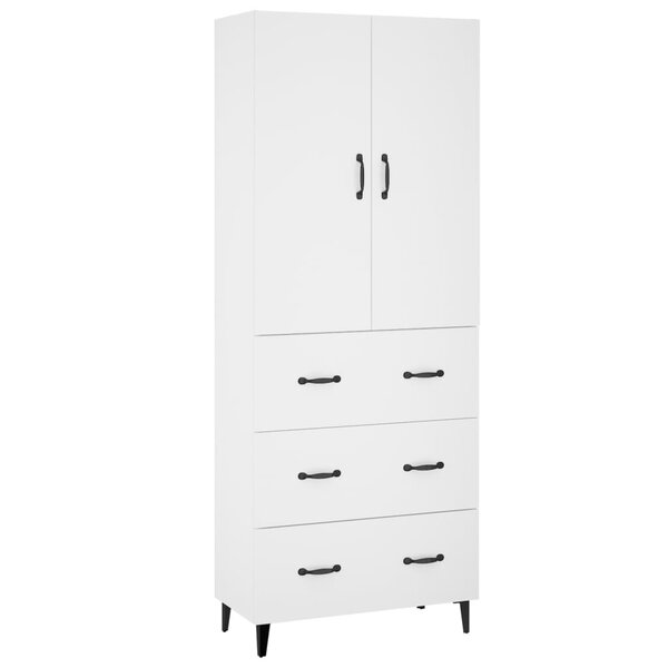 vidaXL Buffet haut Blanc 69 5x34x180 cm Bois d'ingénierie