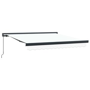 vidaXL Auvent Rétractable Blanc 300 x 250 cm Tissu et Métal
