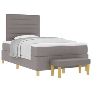 vidaXL Lit à ressorts avec tête de lit Taupe 190 x 120 cm tissu