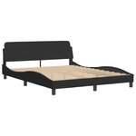 vidaXL Lit avec matelas noir 160x200 cm velours